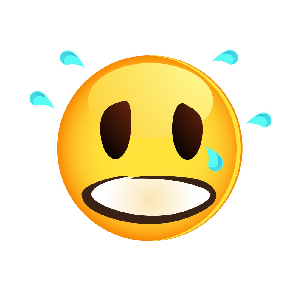 Canvas on Demand Poster Print 12 x 12 entitled Scared And Panicked Emoji