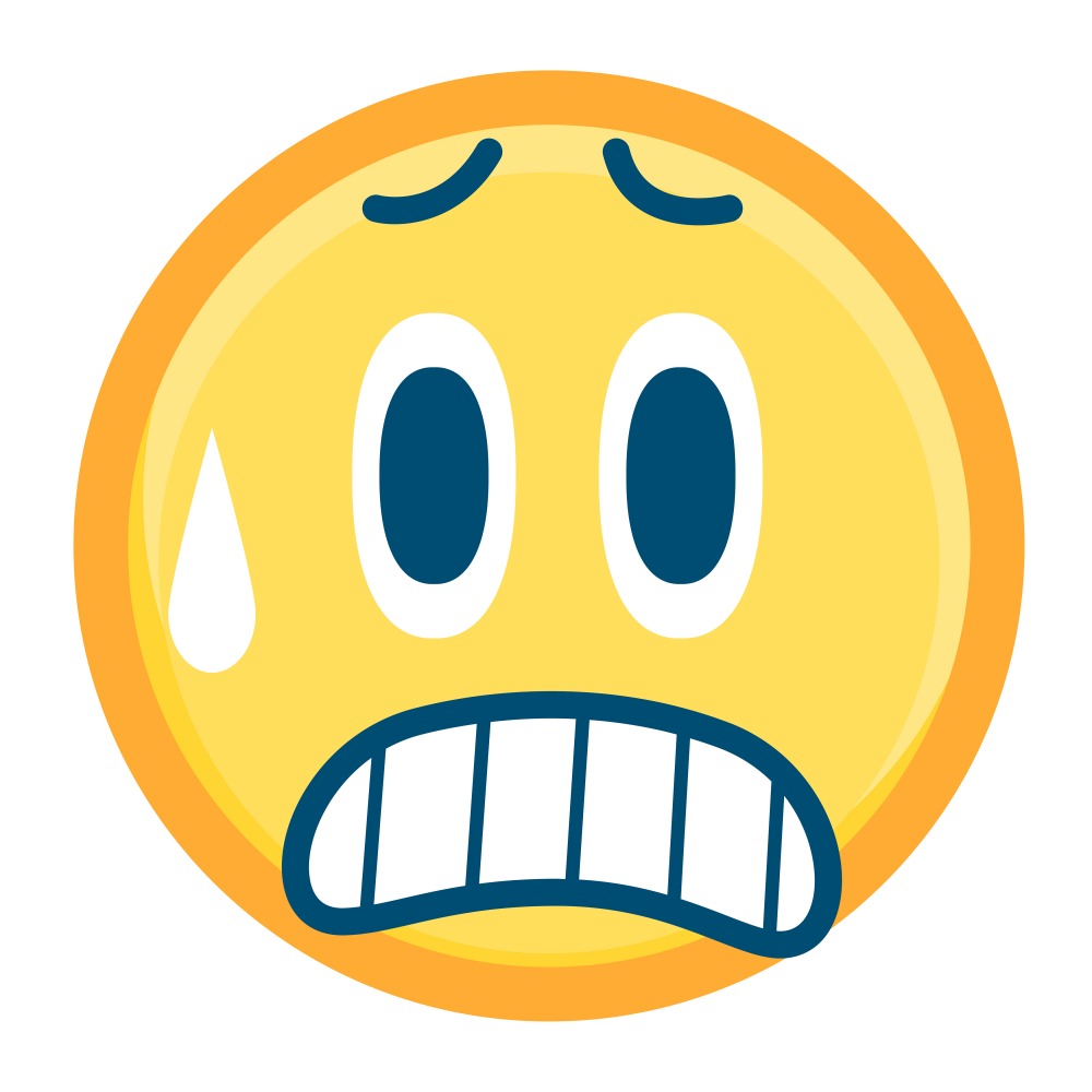 Canvas on Demand Poster Print 12 x 12 entitled Freaked Out Emoji