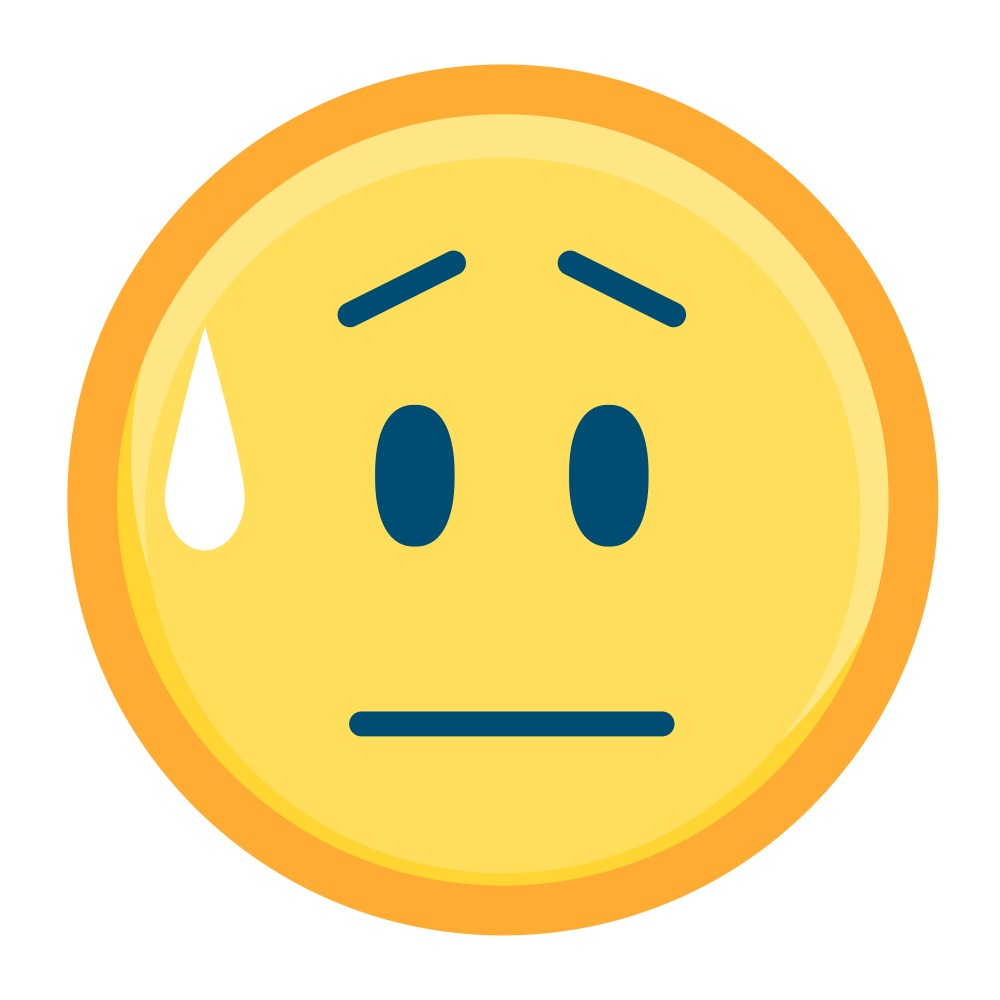 Canvas on Demand Poster Print 12 x 12 entitled Emoji Nervous Face