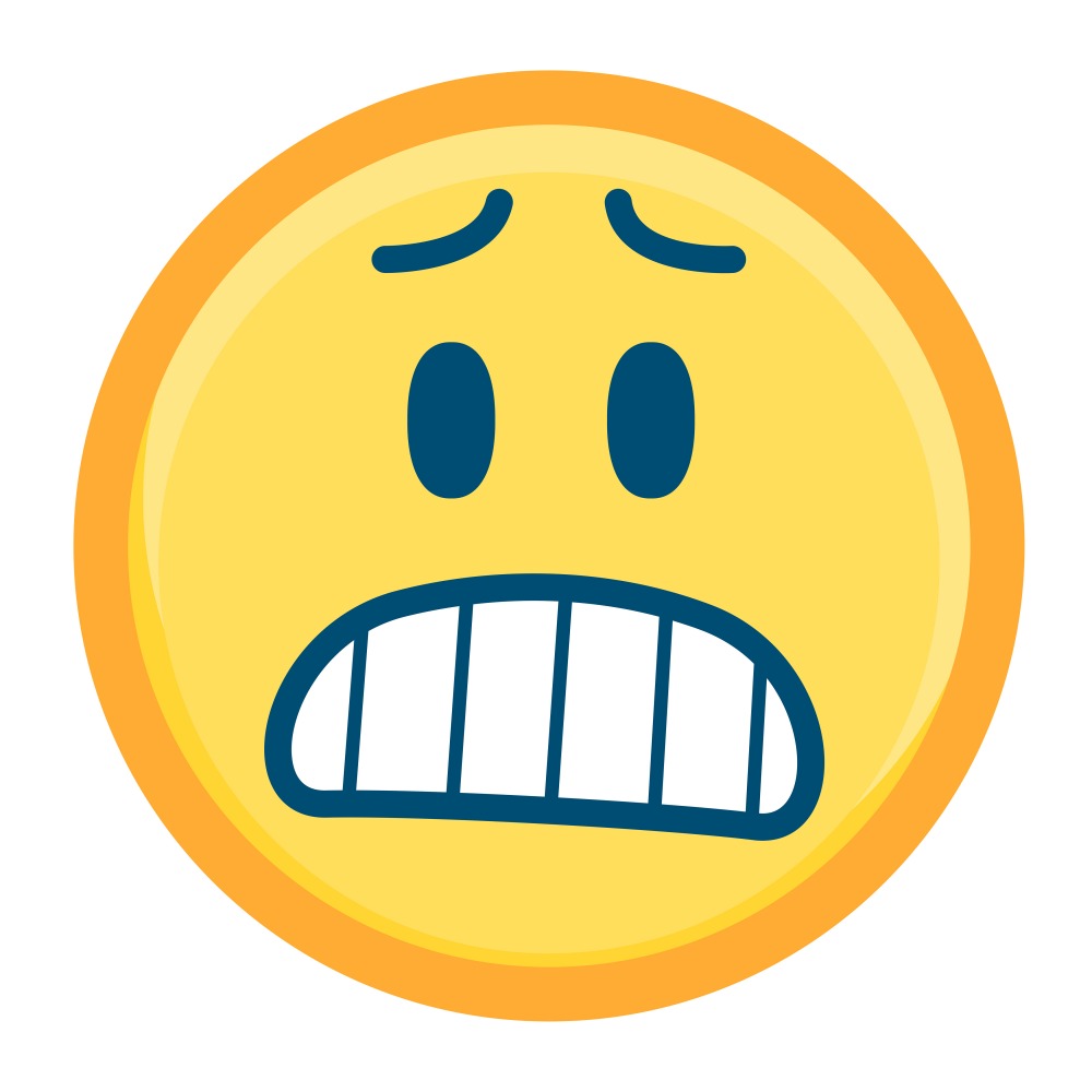 Canvas on Demand Poster Print 12 x 12 entitled Worried Emoji With Teeth Showing