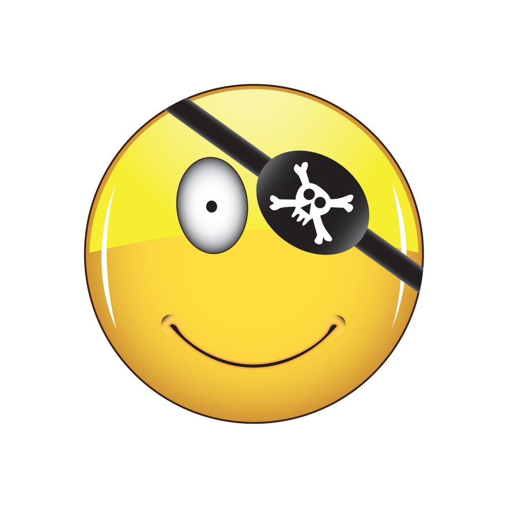 Canvas on Demand Poster Print 12 x 12 entitled Emoji Pirate Face