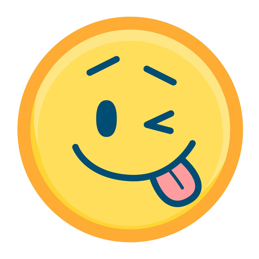 Canvas on Demand Poster Print 12 x 12 entitled Tongue Emoji With Winking Eye