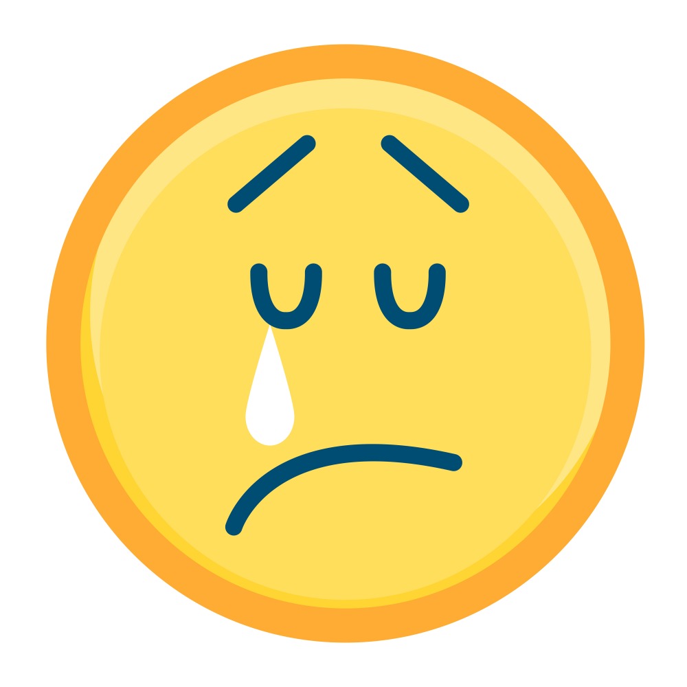 Canvas on Demand Poster Print 12 x 12 entitled Sad Blue Featured Emoji