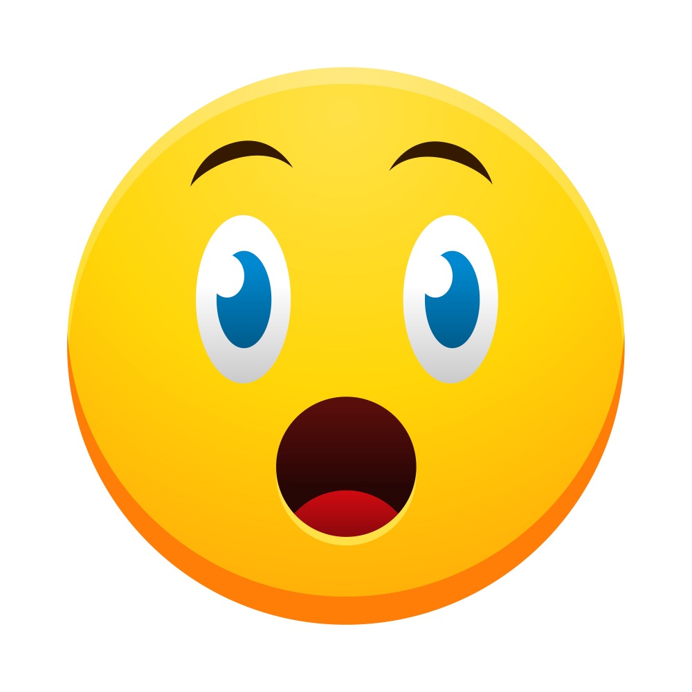 Canvas on Demand Poster Print 12 x 12 entitled Surprised Emoji With Blue Eyes