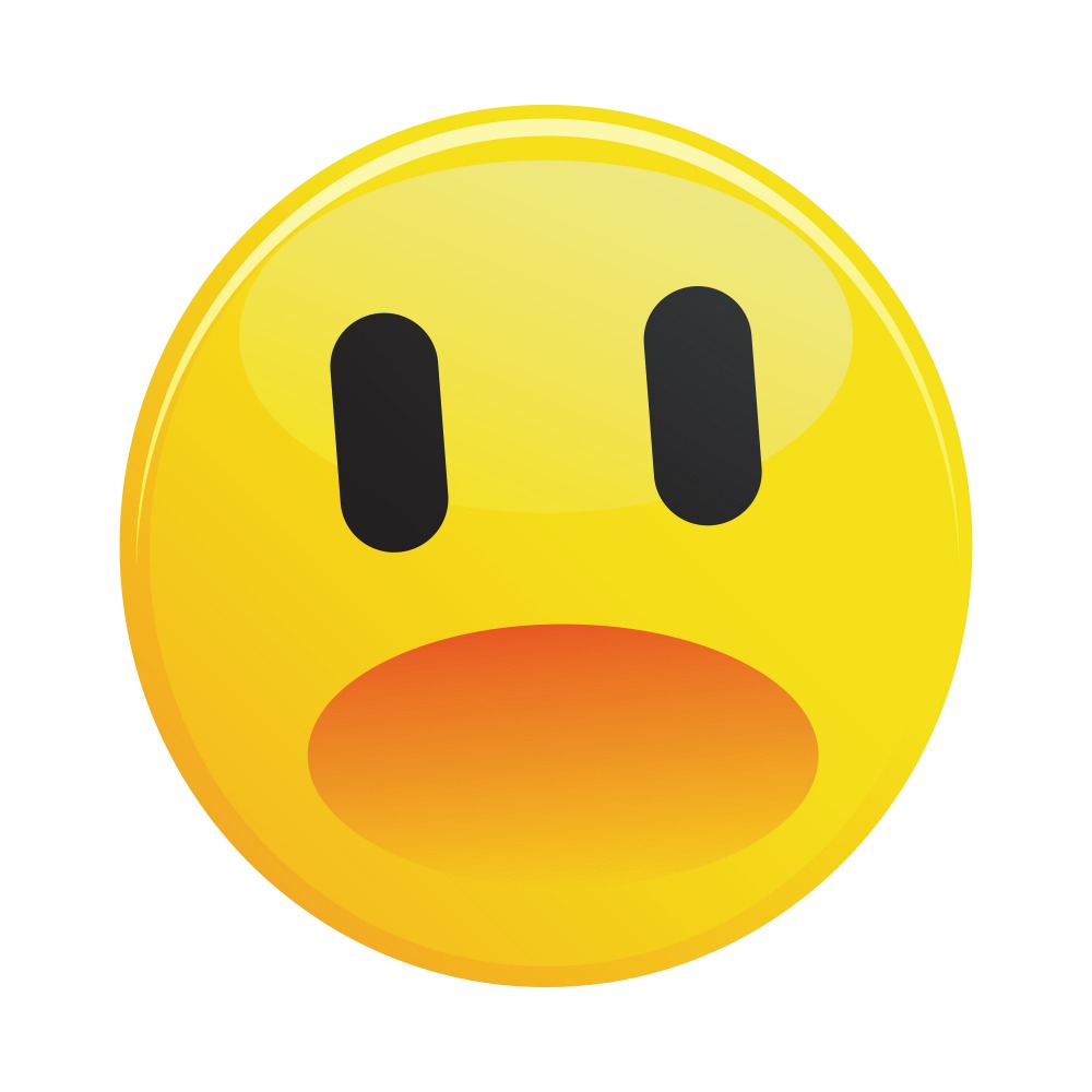 Canvas on Demand Poster Print 12 x 12 entitled Scared Emoji With Black Eyes