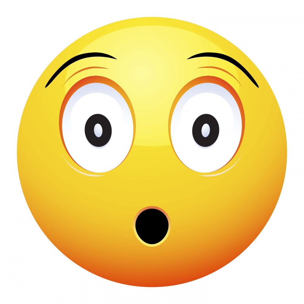 Canvas on Demand Poster Print 12 x 12 entitled Shocked Emoji With Open Mouth