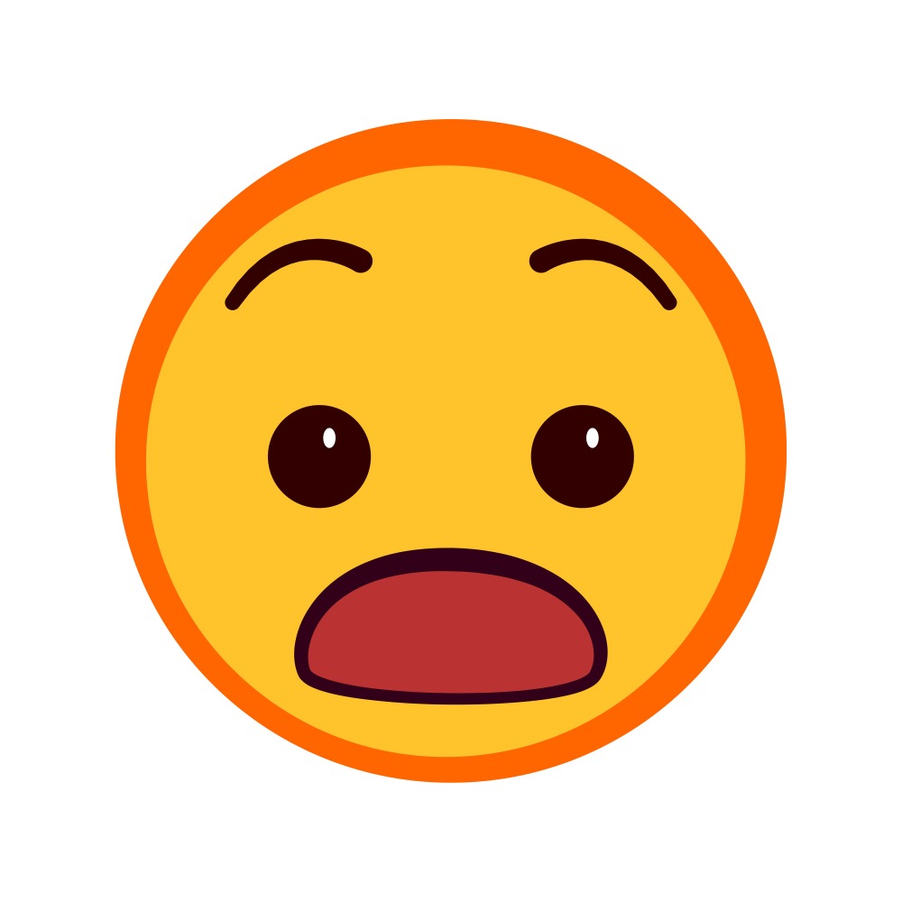 Canvas on Demand Poster Print 12 x 12 entitled Shocked Emoji With Little Eyes