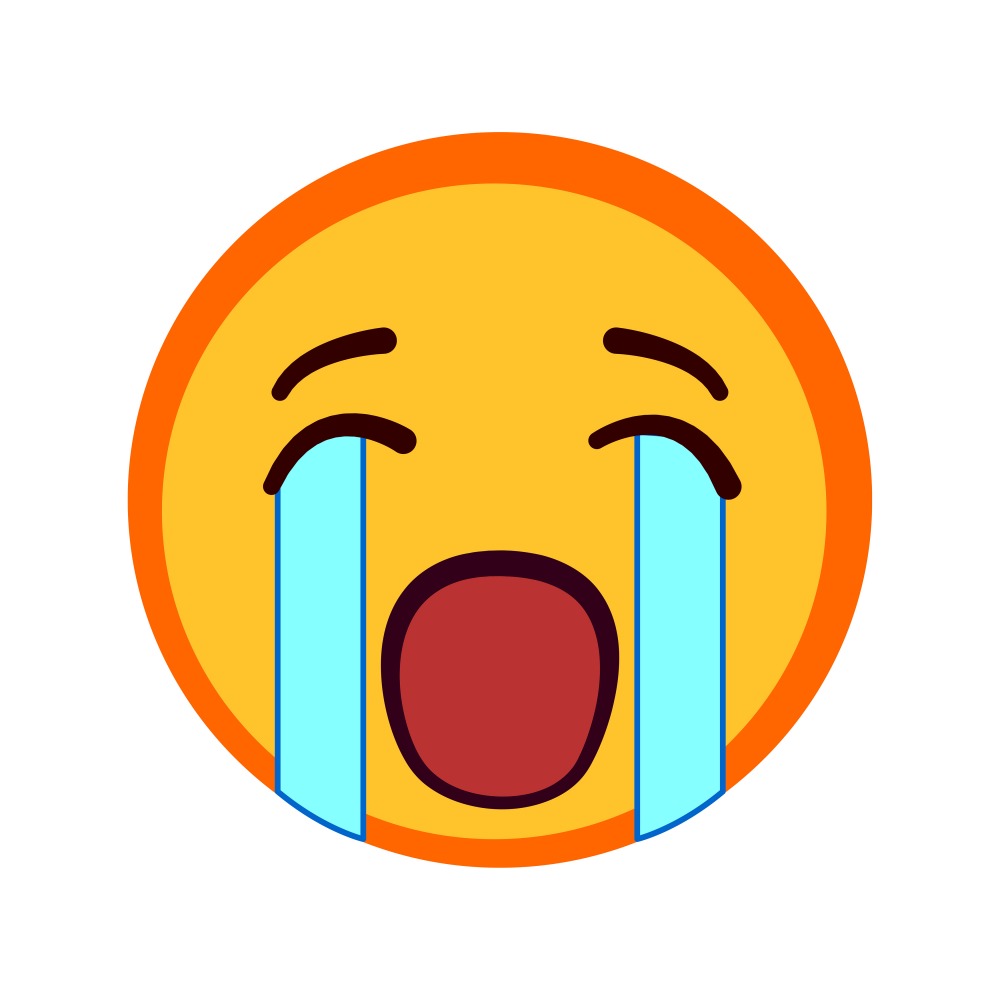 Canvas on Demand Poster Print 12 x 12 entitled Emoji Streaming Tears Face
