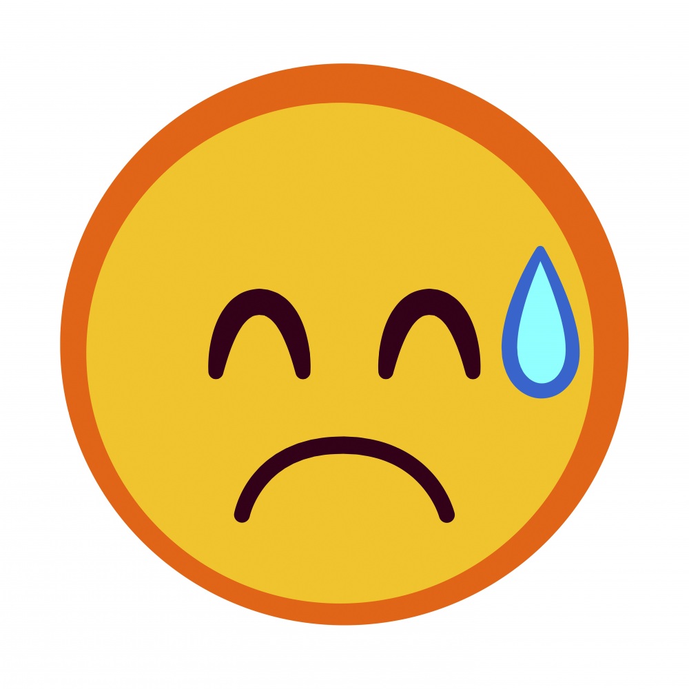 Canvas on Demand Poster Print 12 x 12 entitled Anxious Emoji