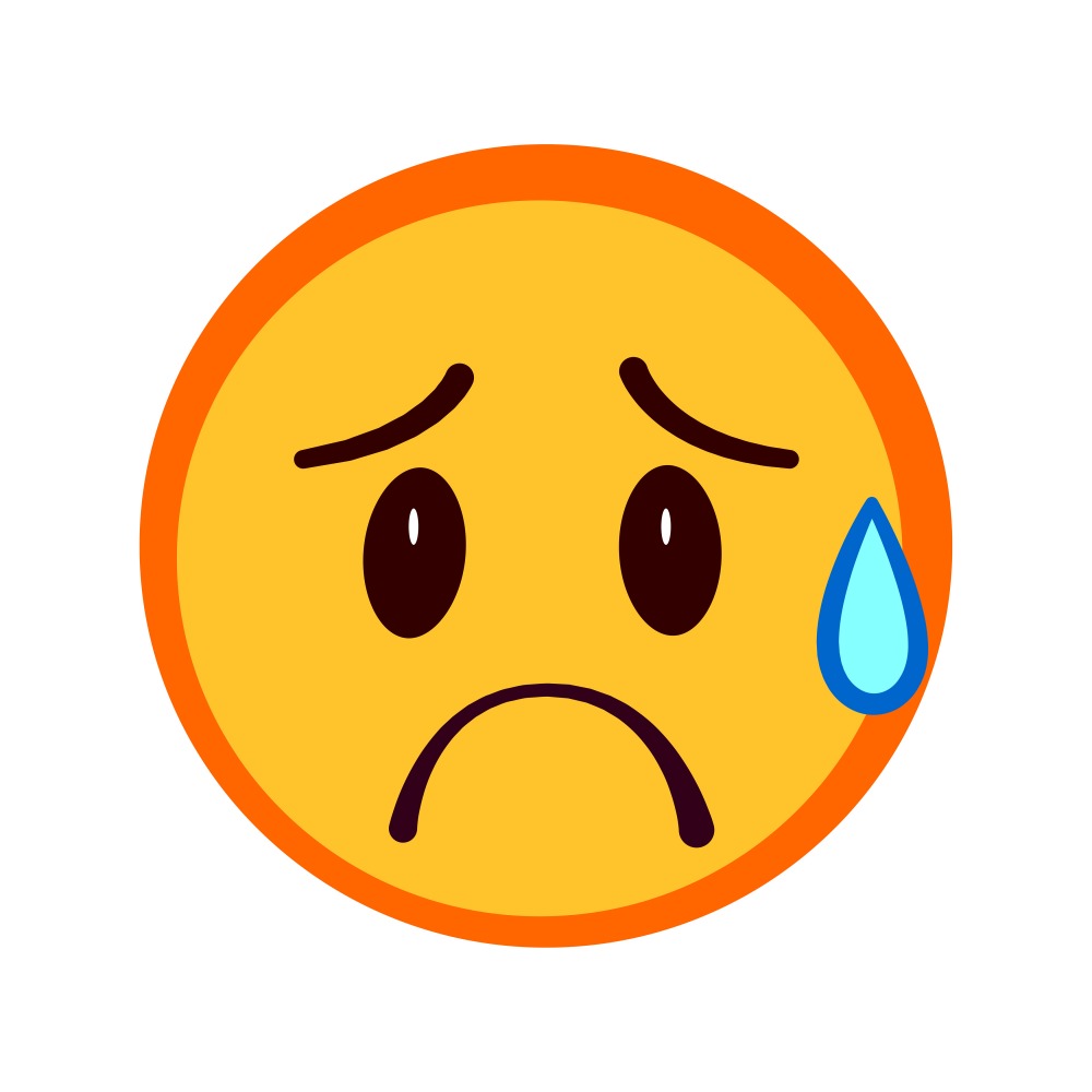 Canvas on Demand Poster Print 12 x 12 entitled Emoji Stressed Face