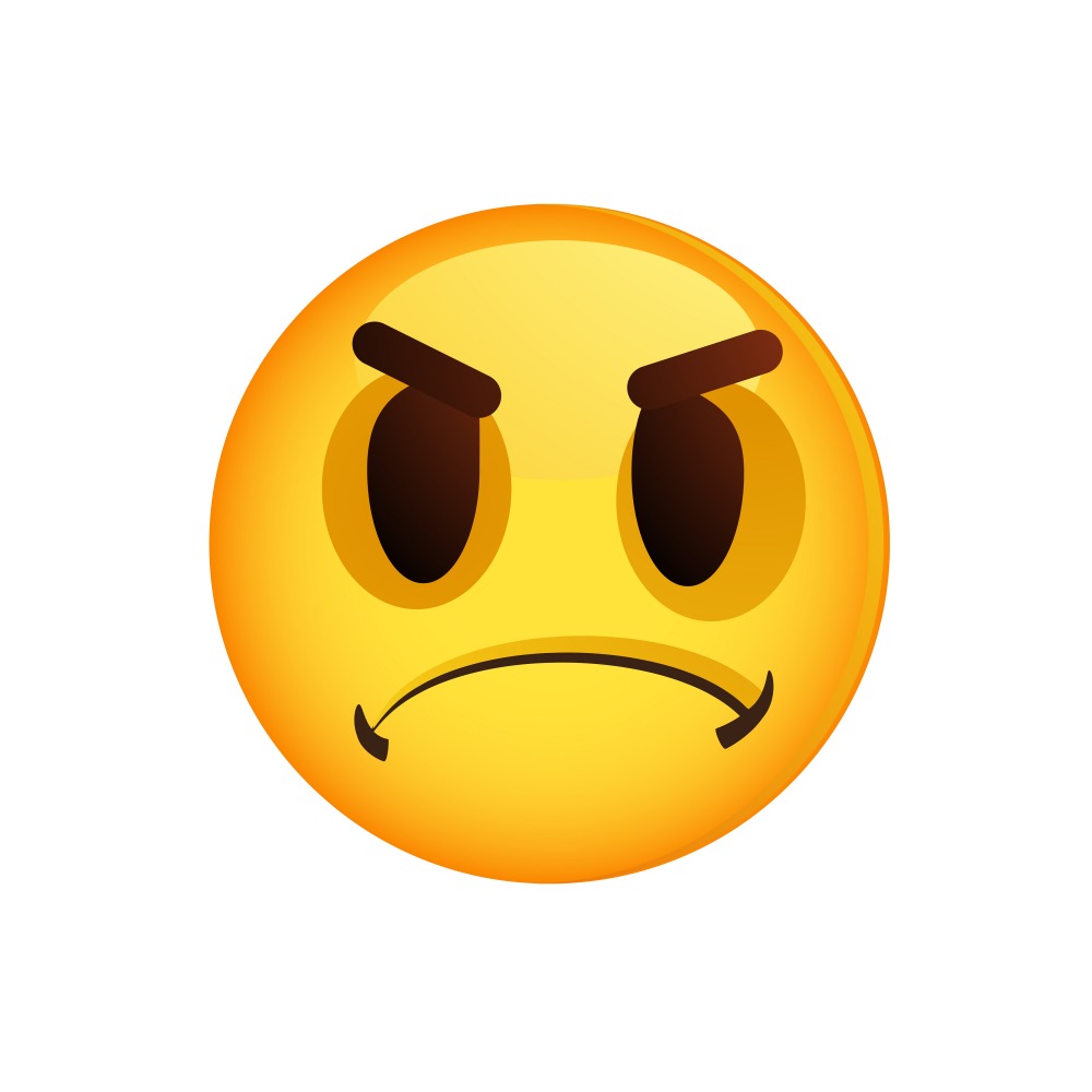 Canvas on Demand Poster Print 12 x 12 entitled Big Eyed Angry Emoji
