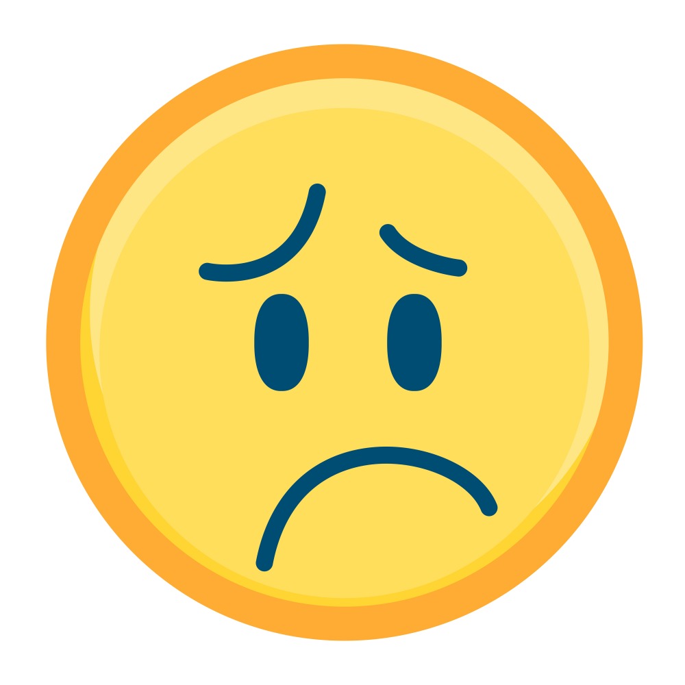 Canvas on Demand Poster Print 12 x 12 entitled Worried Emoji With Blue Face