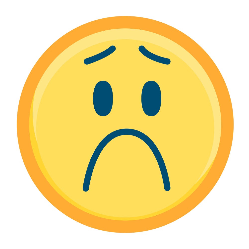 Canvas on Demand Poster Print 12 x 12 entitled Emoji Unhappy Face