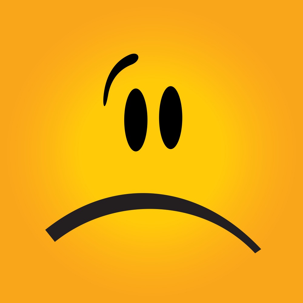 Canvas on Demand Poster Print 12 x 12 entitled Sad Square Emoji