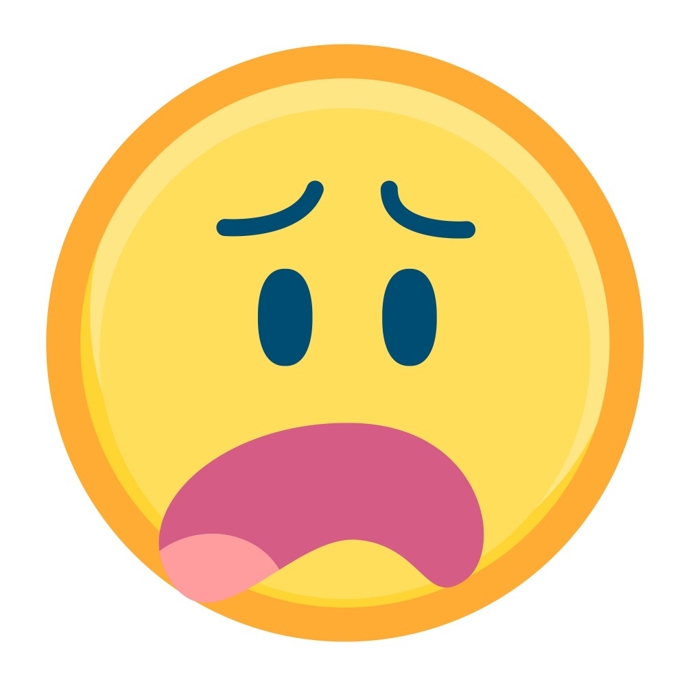 Canvas on Demand Poster Print 12 x 12 entitled Emoji Unhappy Open Mouth Face