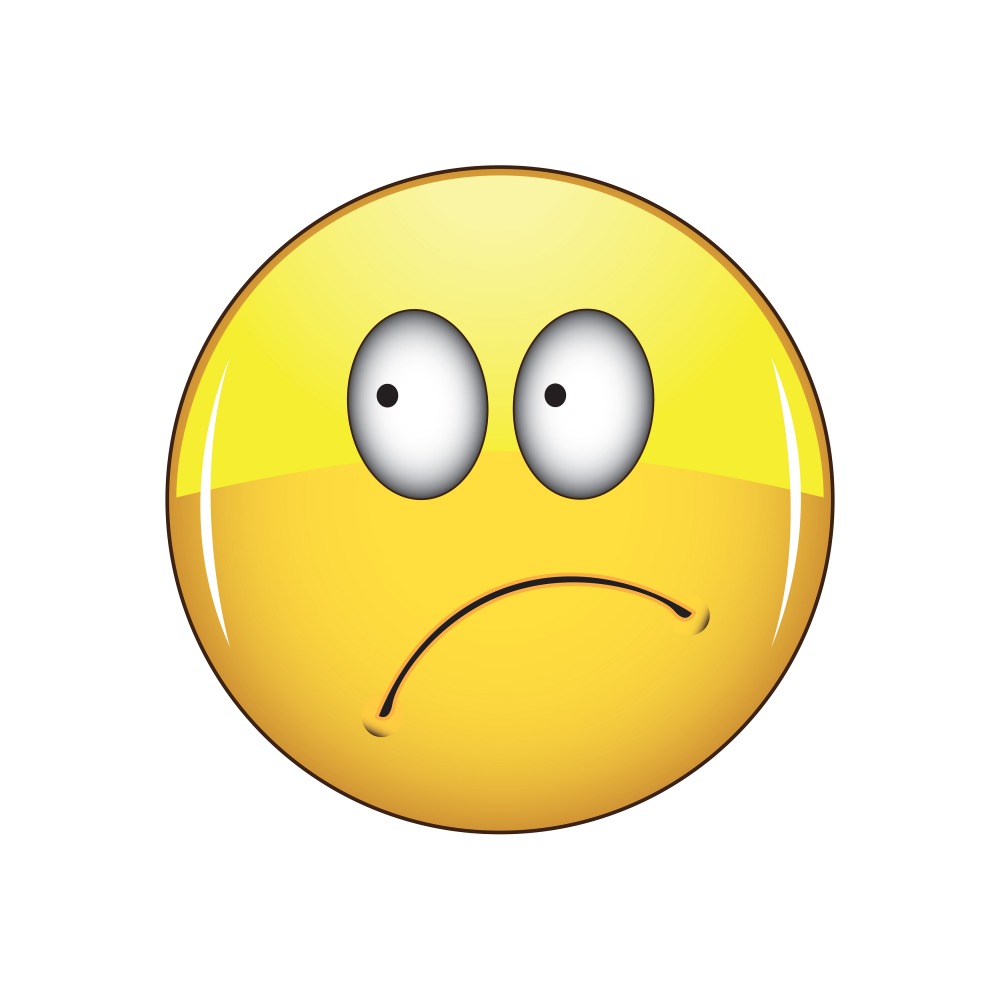 Canvas on Demand Poster Print 12 x 12 entitled Worried Emoji With Big Eyes
