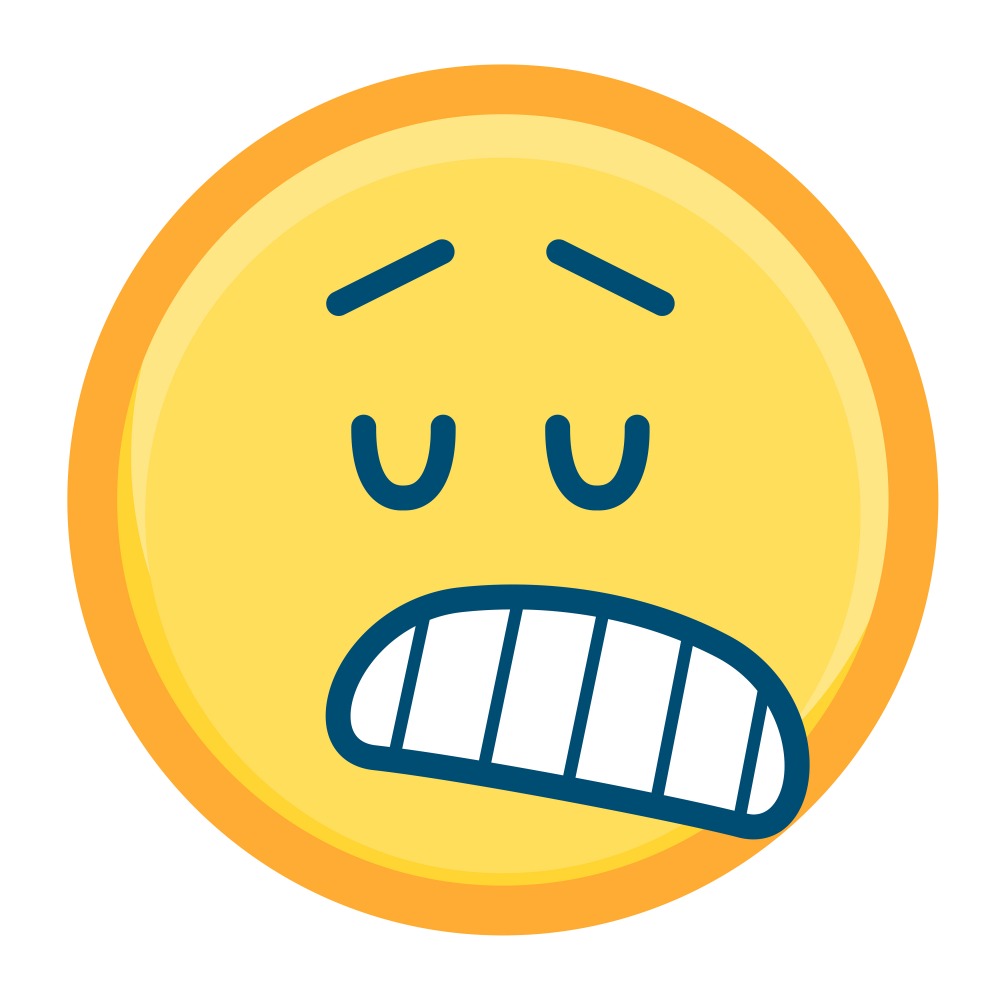 Canvas on Demand Poster Print 12 x 12 entitled Unsure Emoji With Blue Features