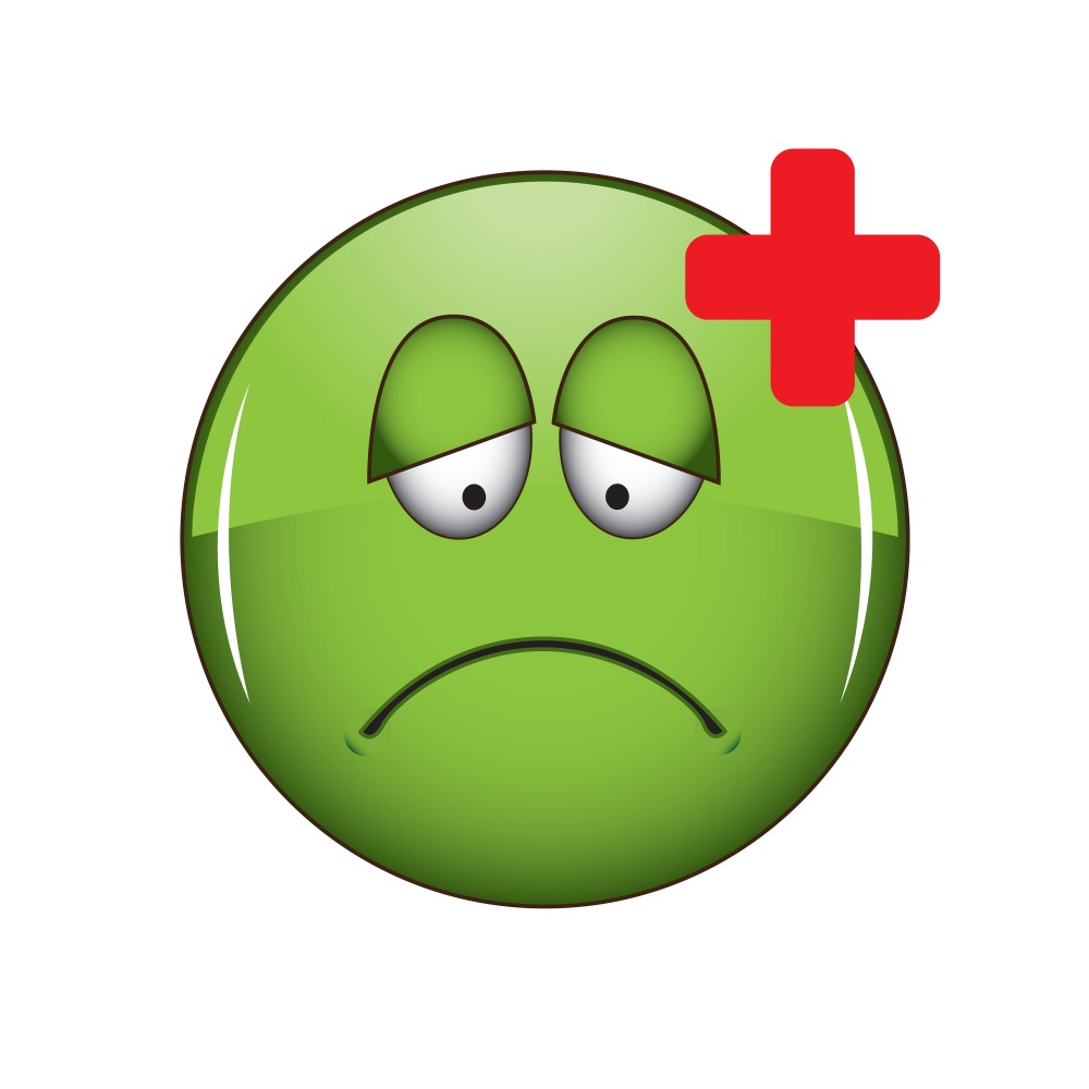 Canvas on Demand Poster Print 12 x 12 entitled Emoji Unwell Face
