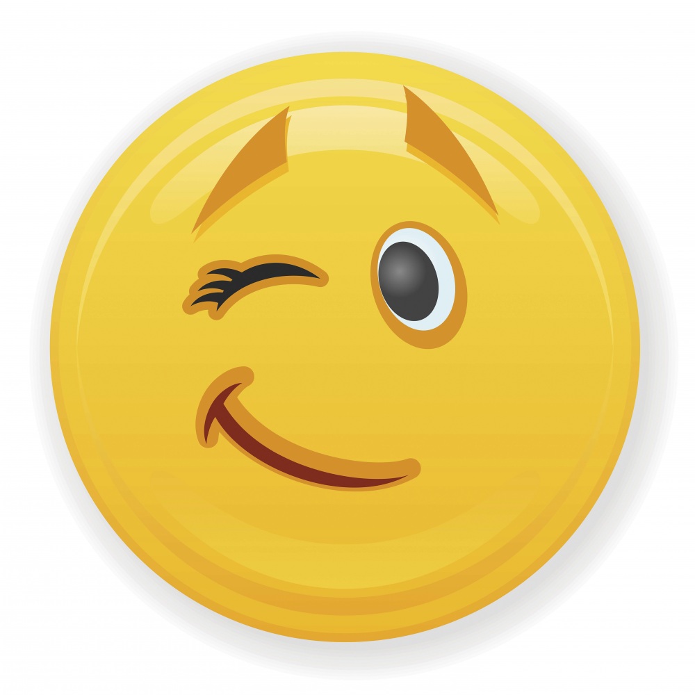 Canvas on Demand Poster Print 12 x 12 entitled Winking Emoji With Eyelashes