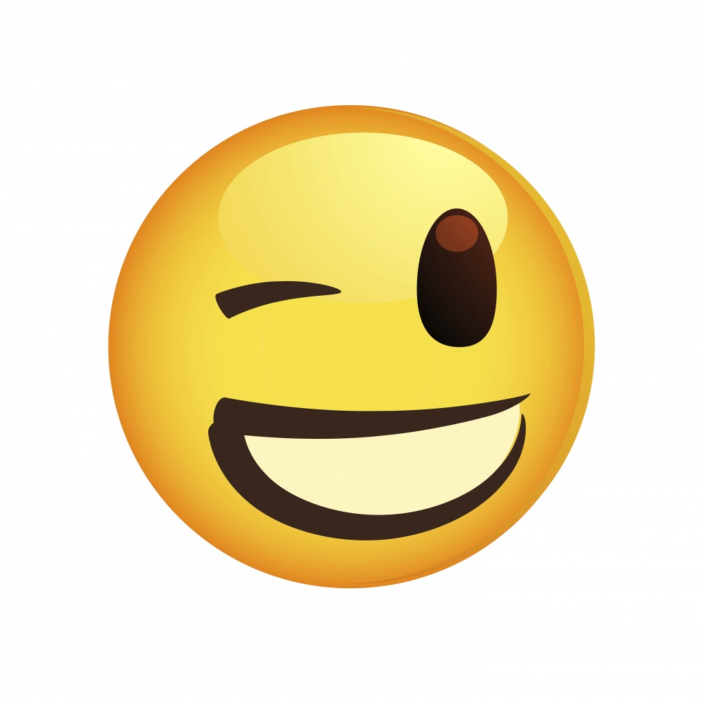 Canvas on Demand Poster Print 12 x 12 entitled Winking Emoji With Big Teeth