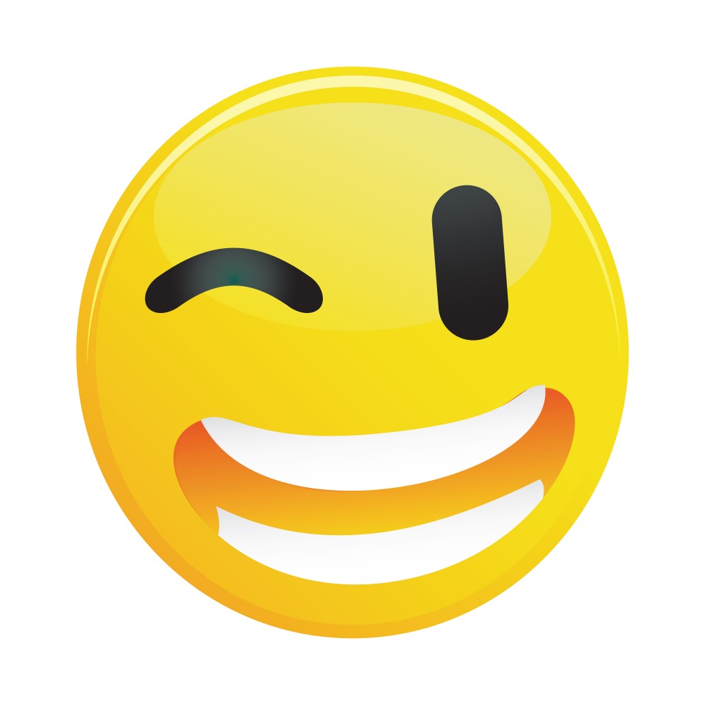 Canvas on Demand Poster Print 12 x 12 entitled Winking Emoji With Black Eyes