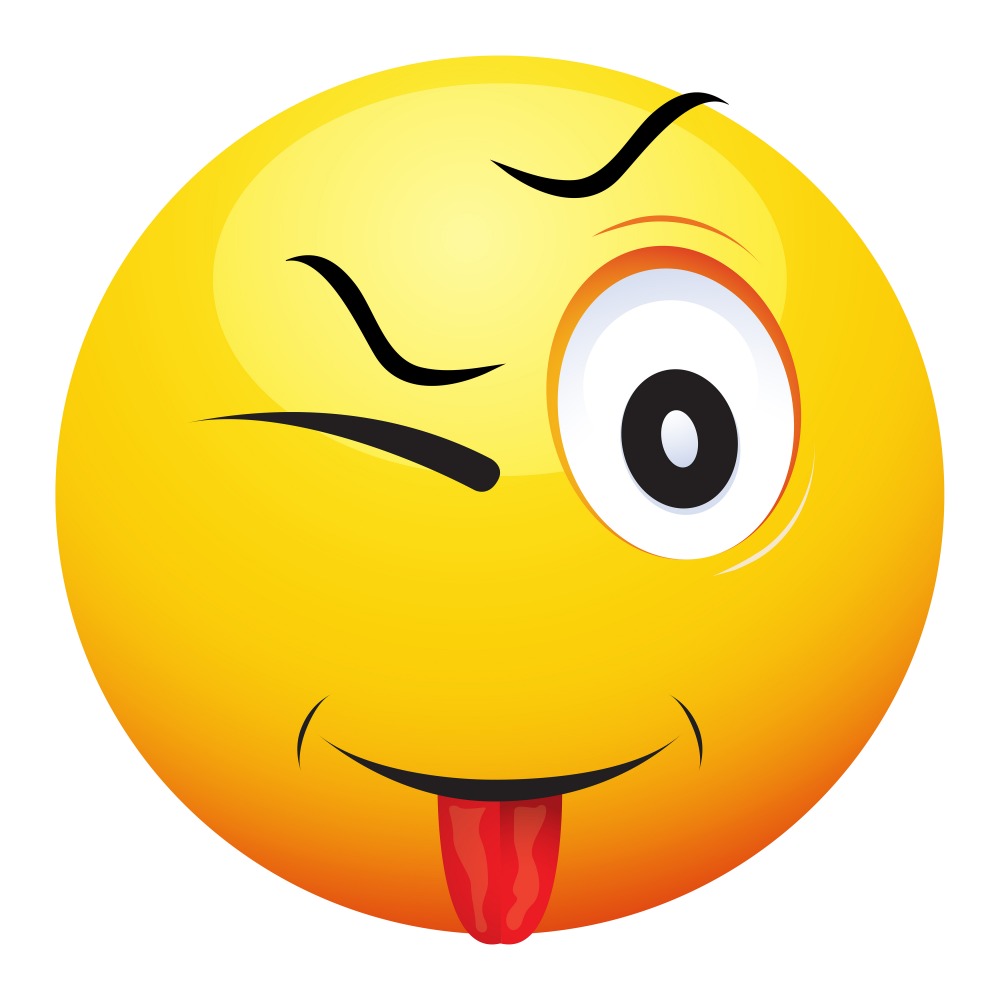 Canvas on Demand Poster Print 12 x 12 entitled Goofy Eye Winking Emoji