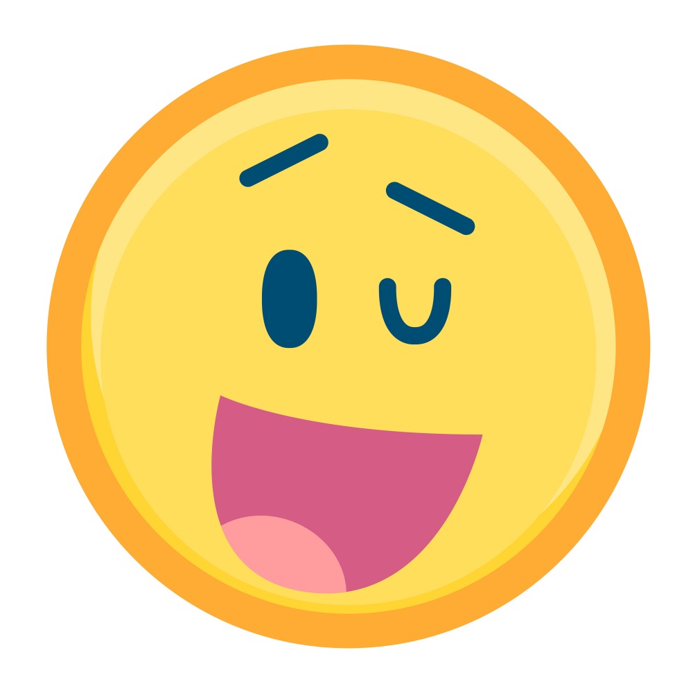 Canvas on Demand Poster Print 12 x 12 entitled Winking Emoji With Blue Features