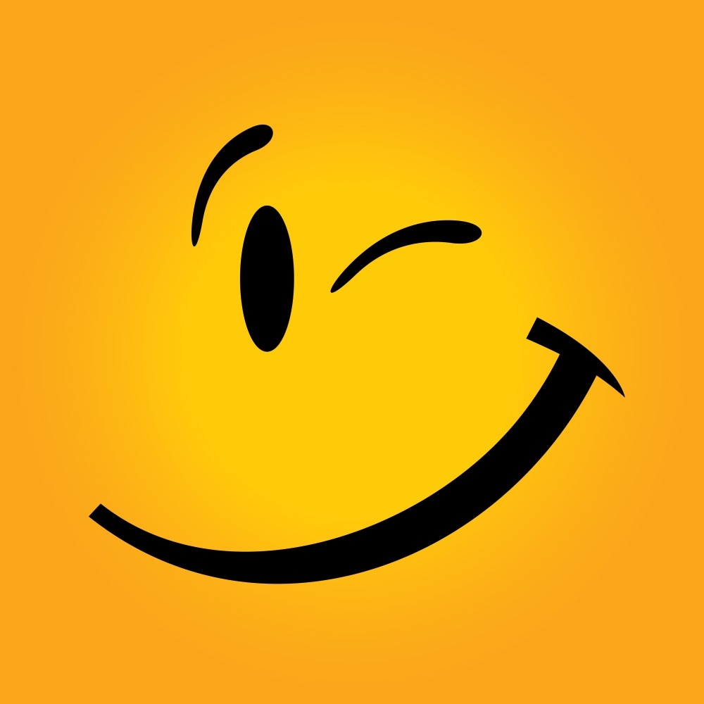 Canvas on Demand Poster Print 12 x 12 entitled Winking Square Emoji