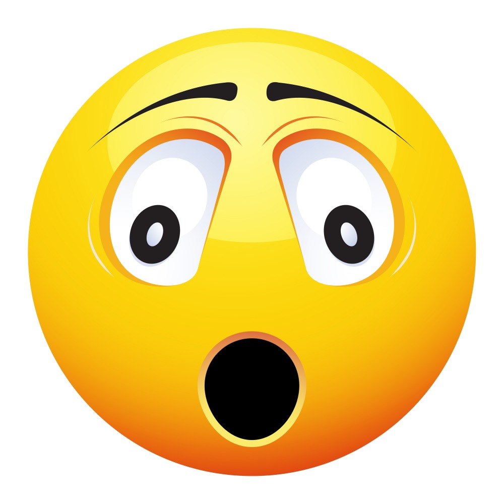 Canvas on Demand Poster Print 12 x 12 entitled Scared Emoji With Little Mouth
