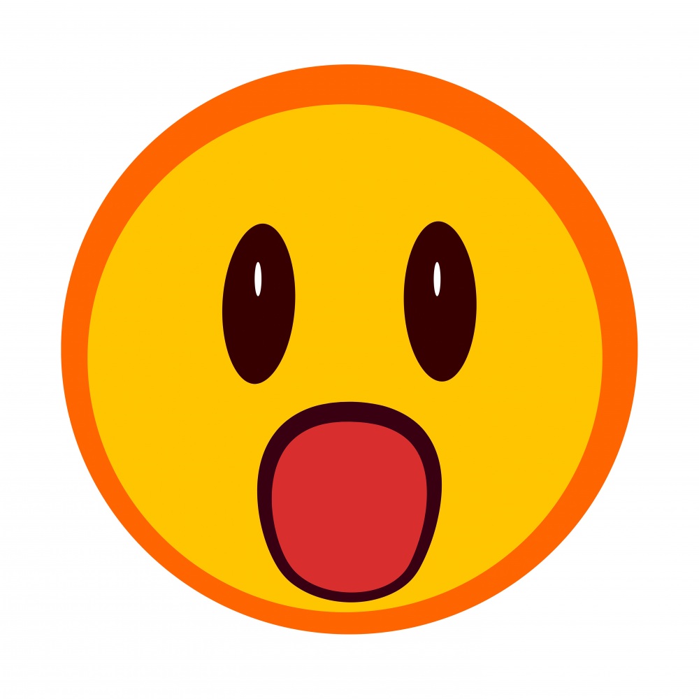 Canvas on Demand Poster Print 12 x 12 entitled Surprised Orange Emoji