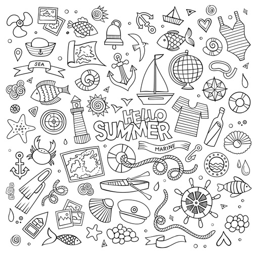 Hello Summer I | Coloring Canvas - Canvas On Demand®