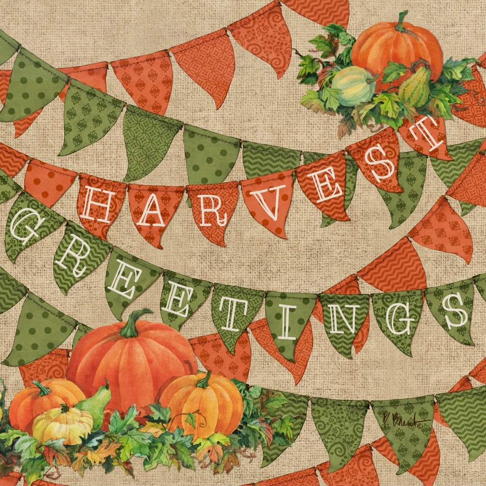 Canvas on Demand Poster Print 12 x 12 entitled Harvest Greetings