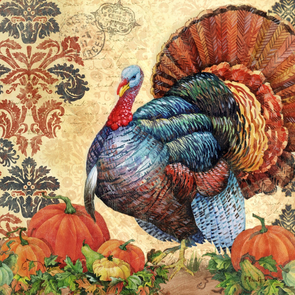 Canvas on Demand Poster Print 12 x 12 entitled Harvest Turkey Square