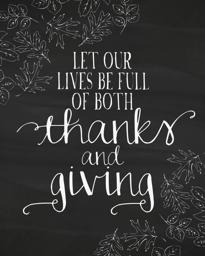 Canvas on Demand Poster Print 16 x 20 entitled Thanks And Giving Chalkboard