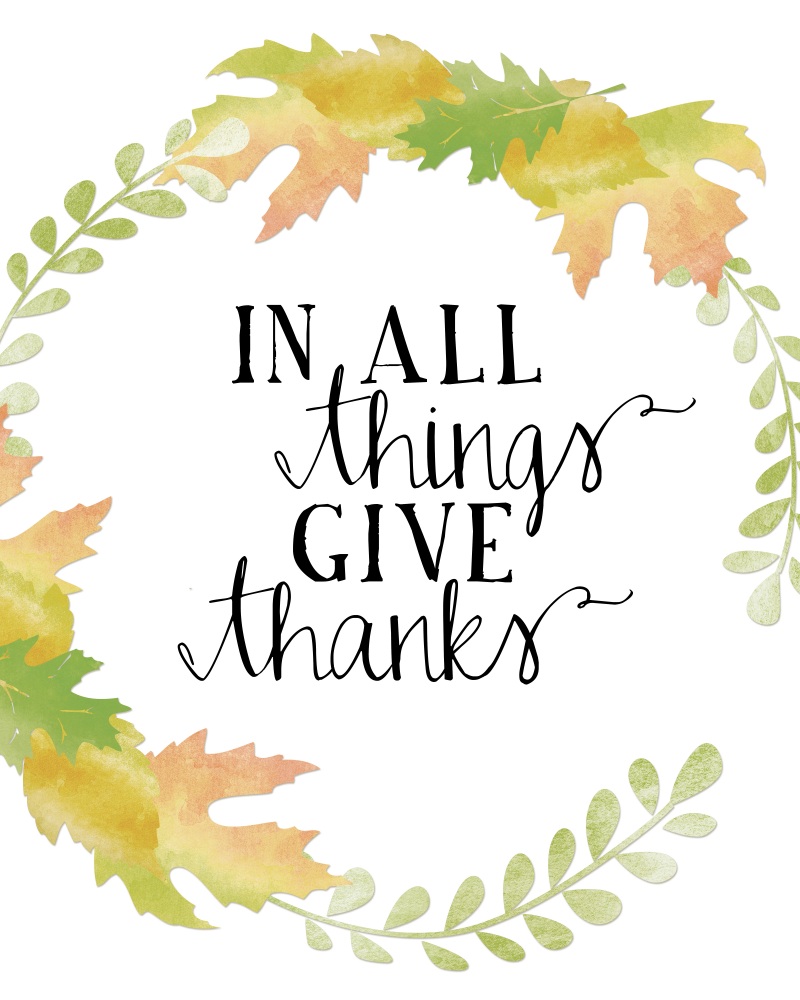 Canvas on Demand Poster Print 16 x 20 entitled In All Things Give Thanks White
