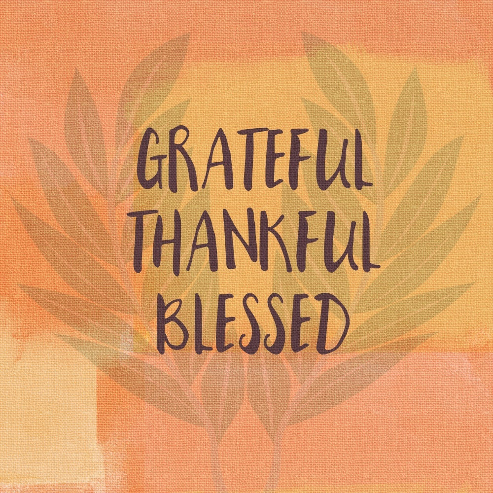 Canvas on Demand Poster Print 12 x 12 entitled Grateful Thankful Blessed