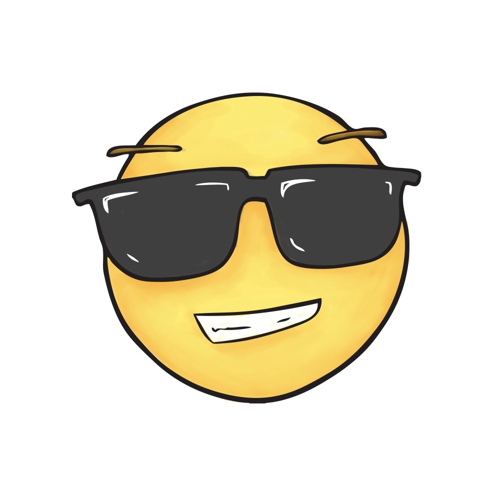 Canvas on Demand Poster Print 12 x 12 entitled Black Cool Cat Sunglasses Emoji