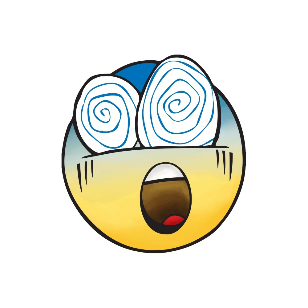 Canvas on Demand Poster Print 12 x 12 entitled Dizzy Eyed Unconscious Emoji