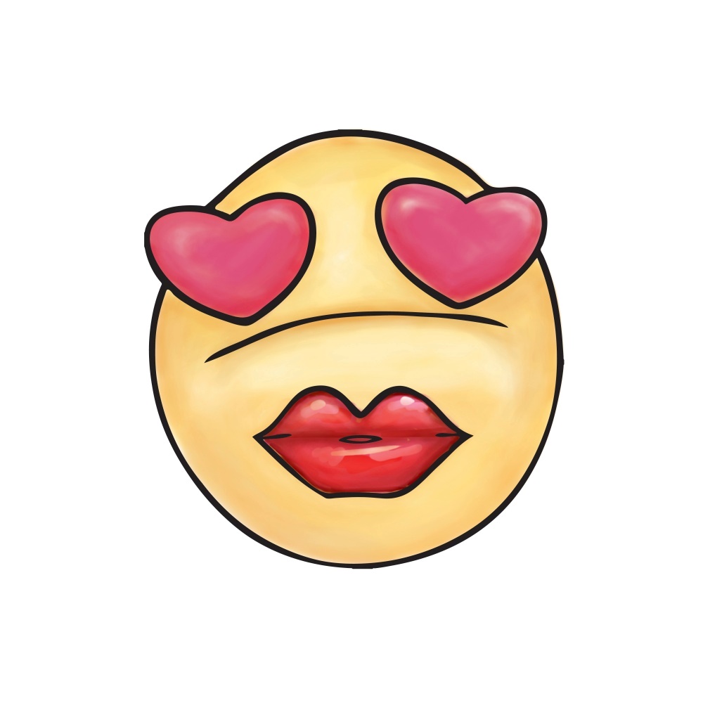 Canvas on Demand Poster Print 12 x 12 entitled Heart Eyed Kissy Lips Emoji