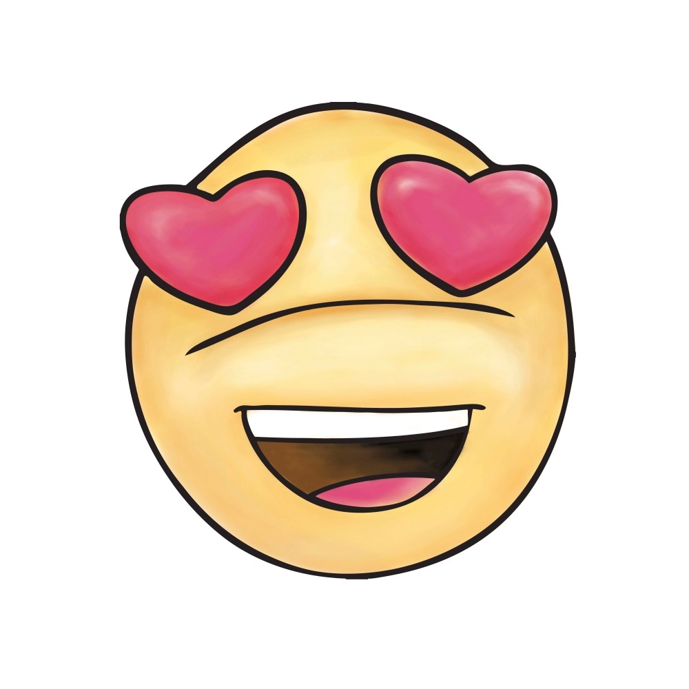 Canvas on Demand Poster Print 12 x 12 entitled Heart Eyed with Open Mouth Emoji
