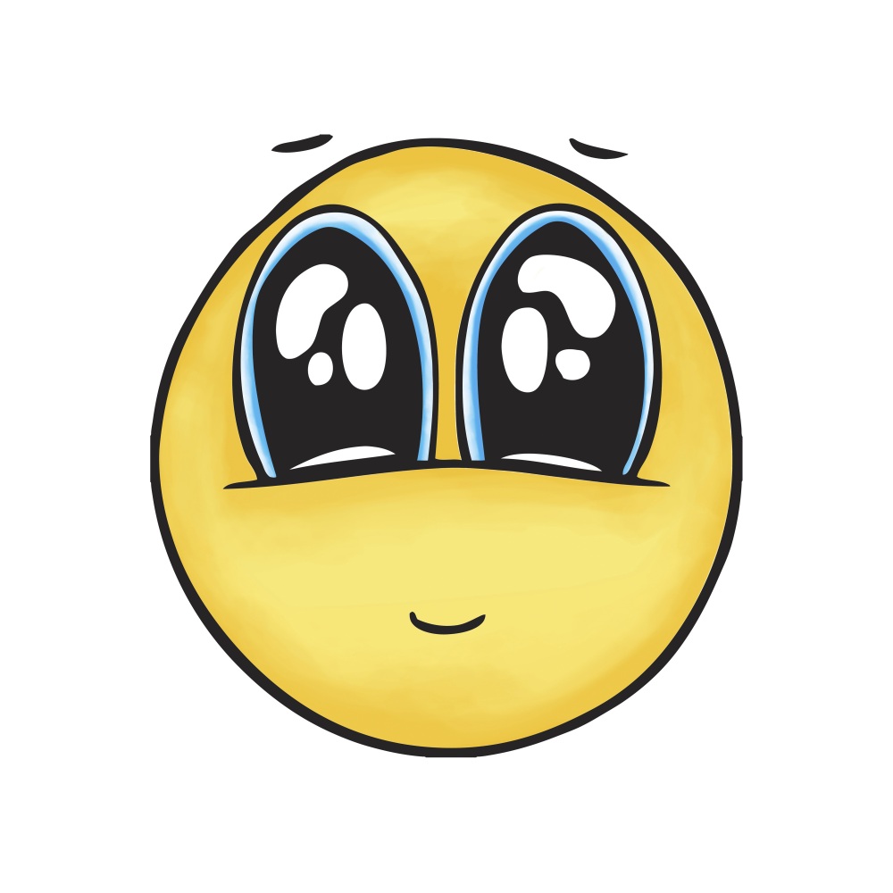 Canvas on Demand Poster Print 12 x 12 entitled Large Cute Eyed Emoji
