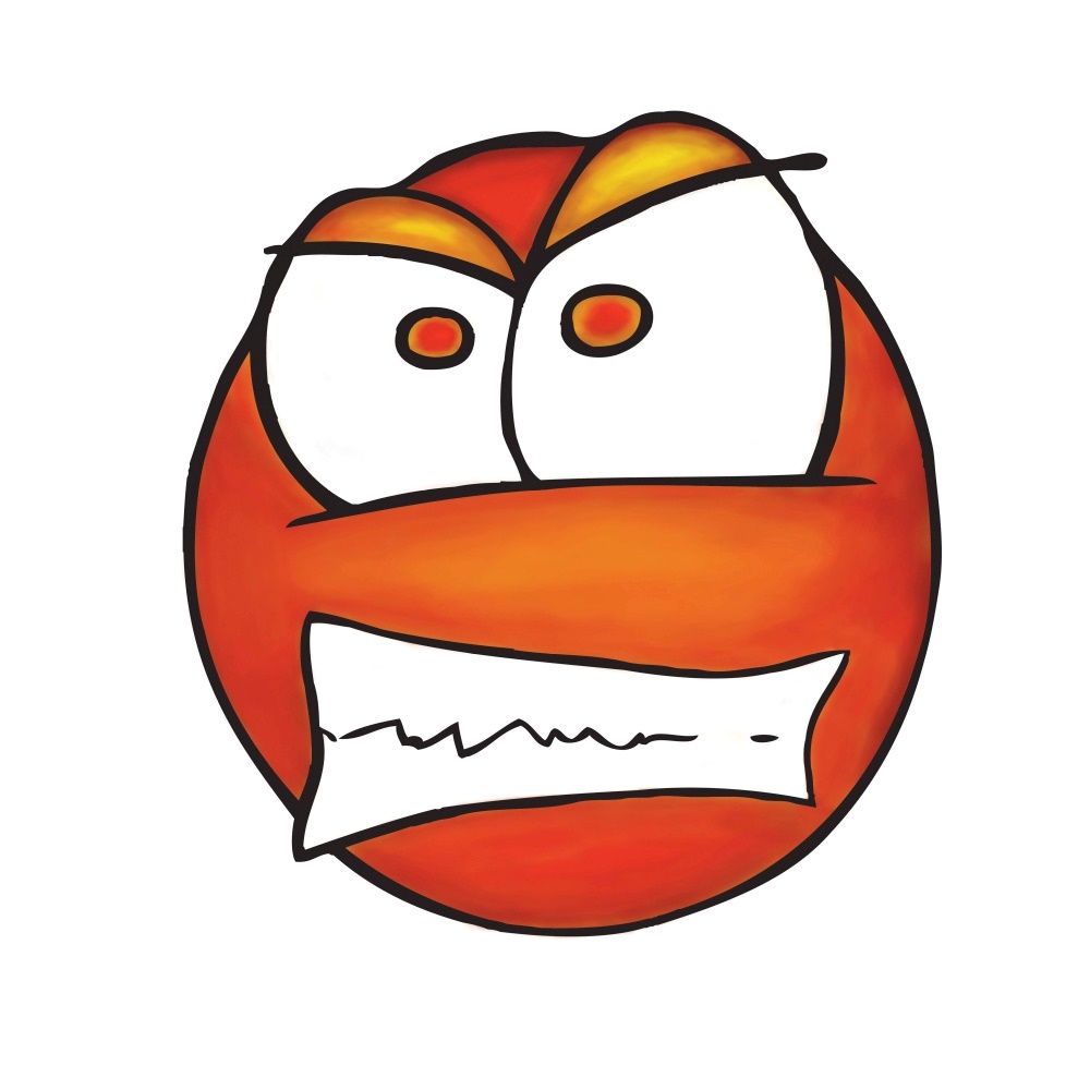 Canvas on Demand Poster Print 12 x 12 entitled Red Faced Angry Emoji