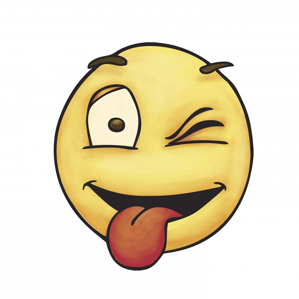 Canvas on Demand Poster Print 12 x 12 entitled Winking Tongue Out Emoji