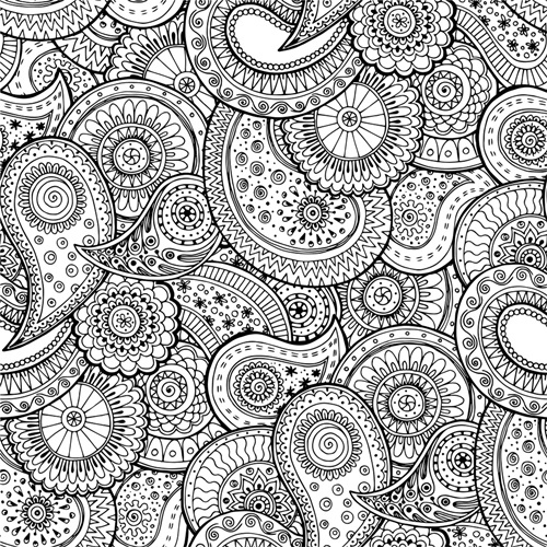 Paisley Swirl II | Coloring Canvas - Canvas On Demand