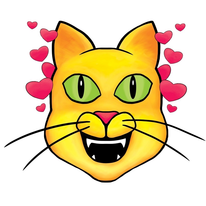 Canvas on Demand Poster Print 12 x 12 entitled Cat In Love Emoji