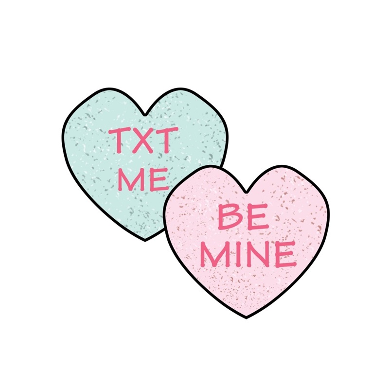 Canvas on Demand Poster Print 12 x 12 entitled Conversation Hearts Emoji