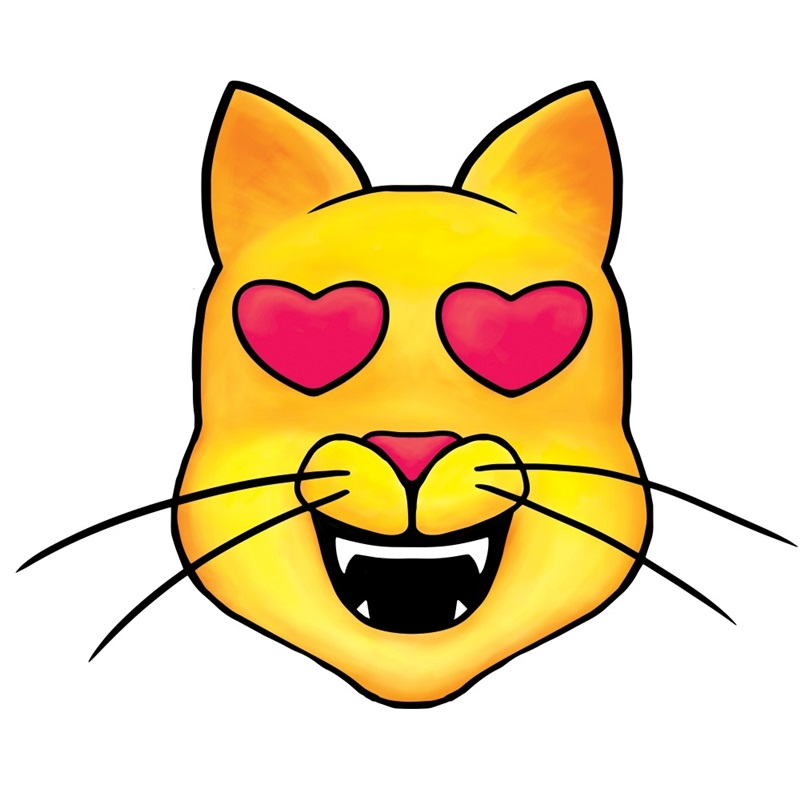Canvas on Demand Poster Print 12 x 12 entitled Heart Eyes Cat Emoji