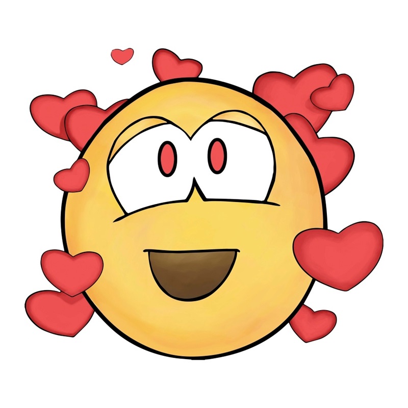 Canvas on Demand Poster Print 12 x 12 entitled Totally In Love Emoji