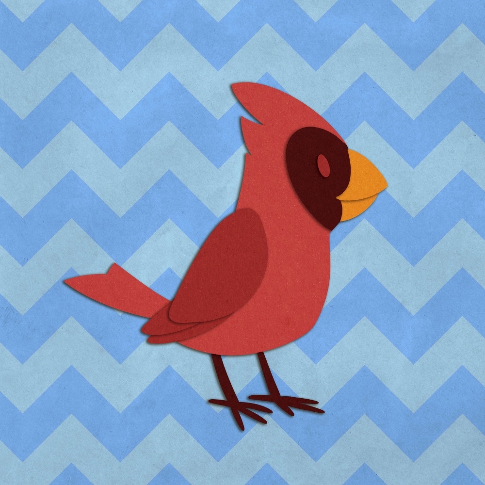 Canvas on Demand Poster Print 12 x 12 entitled Cardinal - Woodland Creatures
