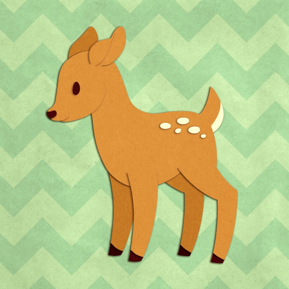 Canvas on Demand Poster Print 12 x 12 entitled Deer - Woodland Creatures
